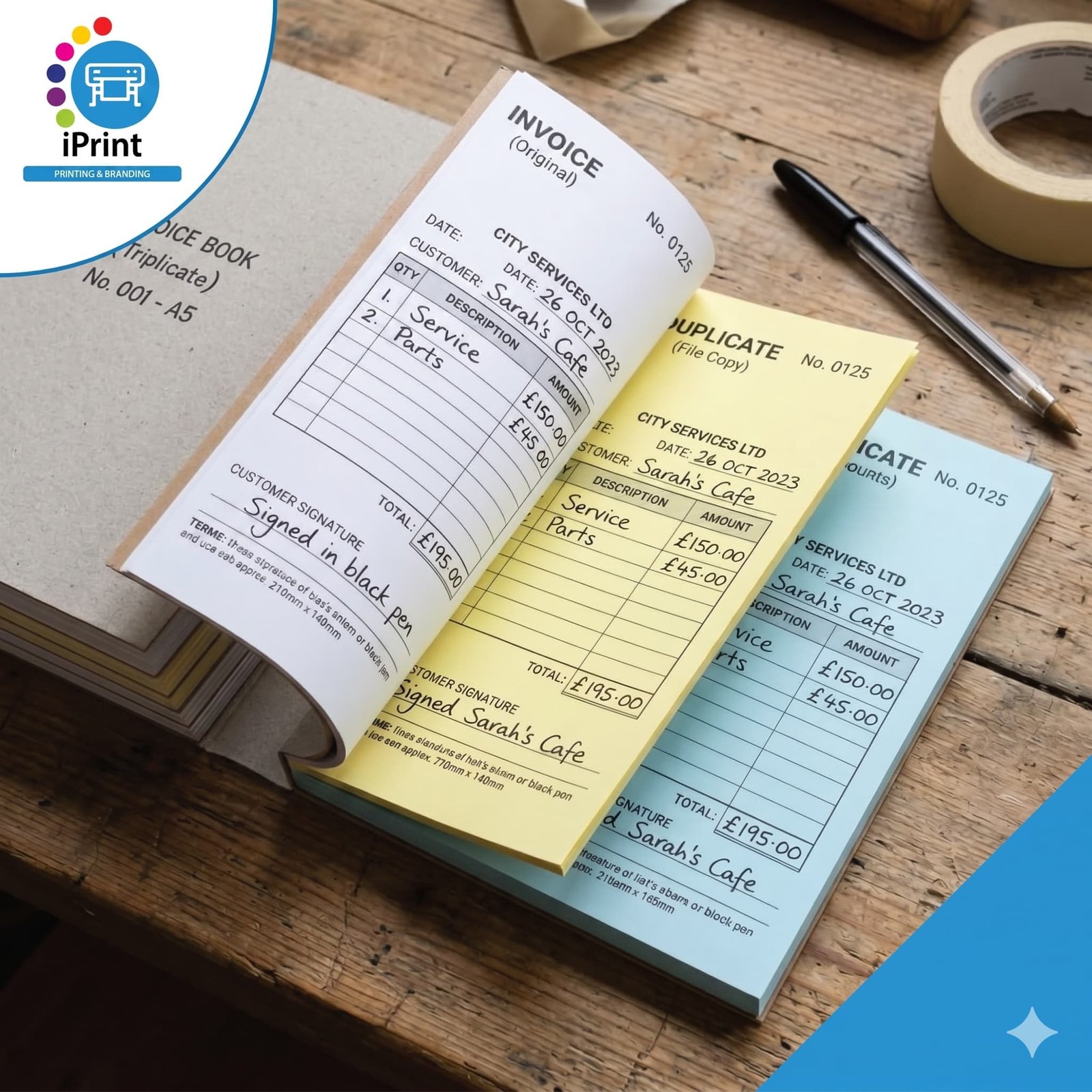 TRIPLICATE BOOKS (SET OF 5)