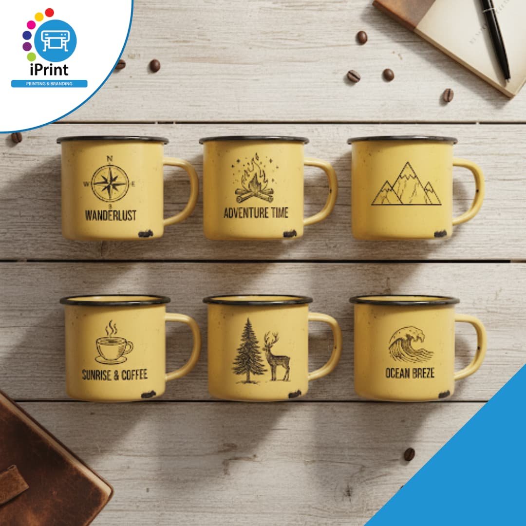 YELLOW RUSTIC MUGS (SET OF 6)