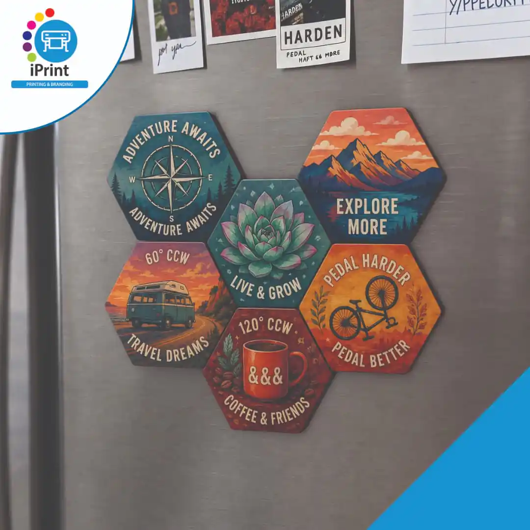 HEXAGON FRIDGE MAGNET (SET OF 6)